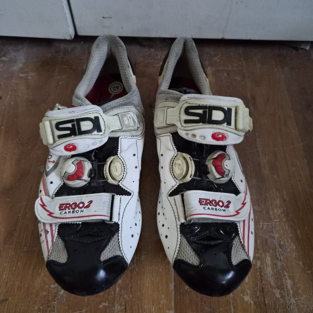 Men's Sidi Ergo 2 Carbon Road Cycling Shoes Size EU 42 -US MENS 9 WOMENS 11